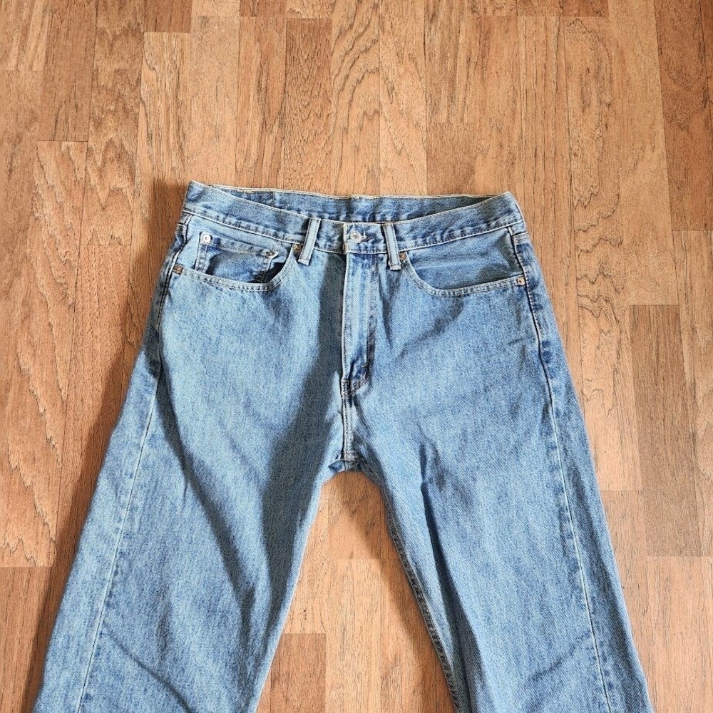Levis 505 Regular Fit Straight Leg Jeans Mens 34x36 Blue Medium Wash Denim 352 - Picture 2 of 5